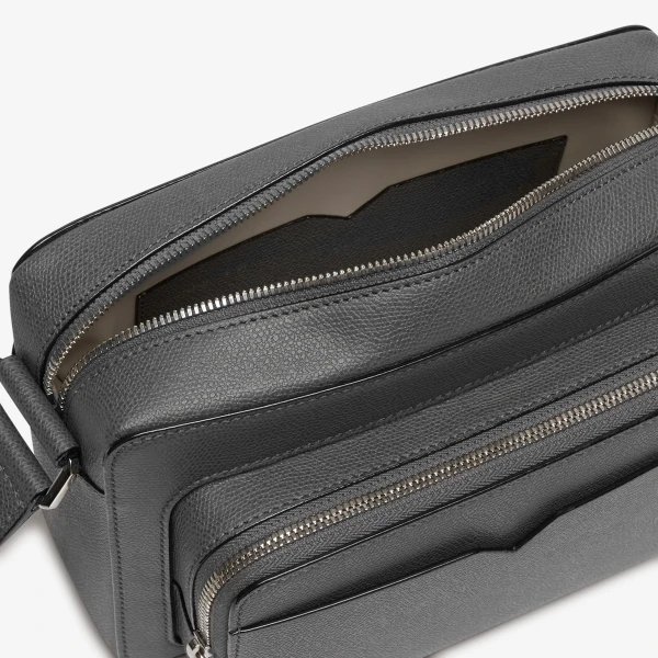 Valextra V-Line Reporter Bag in Smokey Grey | Men Bags | Coveti