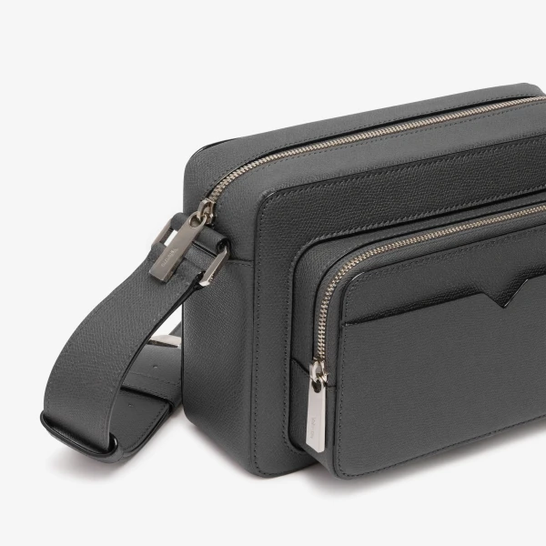 Valextra V-Line Reporter Bag in Smokey Grey | Men Bags | Coveti
