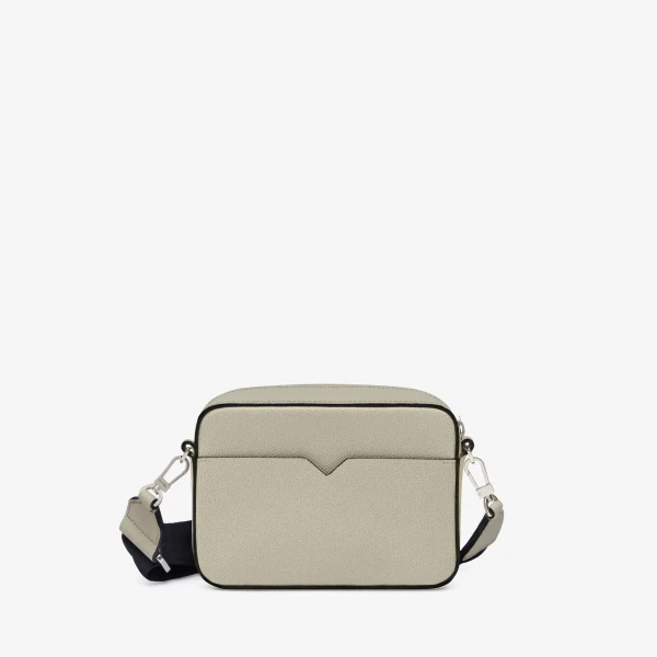 Valextra V-Line Reporter Mini Bag in Linen Grey | Men Bags | Coveti