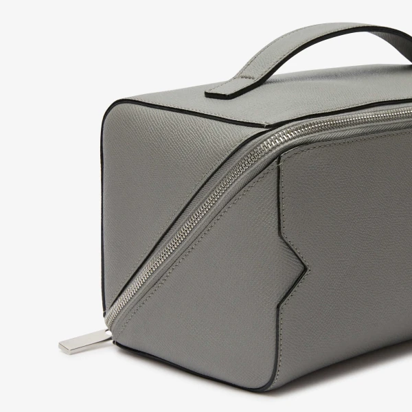 Valextra V-Line Wash Bag in Cement Grey | Cases | Coveti