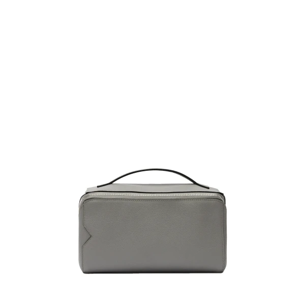 Valextra V-Line Wash Bag in Cement Grey | Cases | Coveti