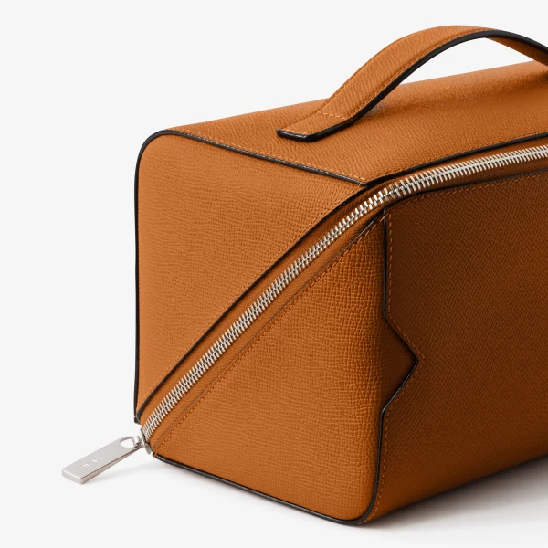 Valextra V-Line Wash Bag in Havana Brown | Cases | Coveti