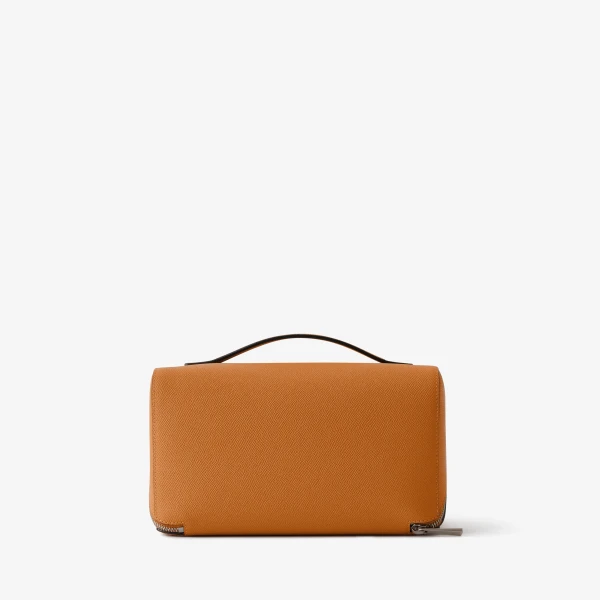 Valextra V-Line Wash Bag in Havana Brown | Cases | Coveti