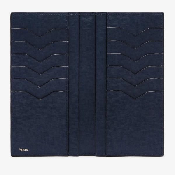 Valextra Vertical Wallet 12CC in Dark Blue | Cases | Coveti