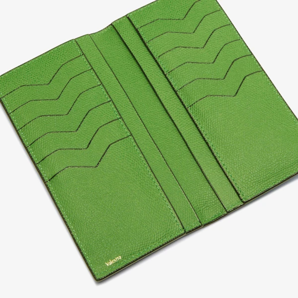 Valextra Vertical Wallet 12CC in Grass Green | Cases | Coveti