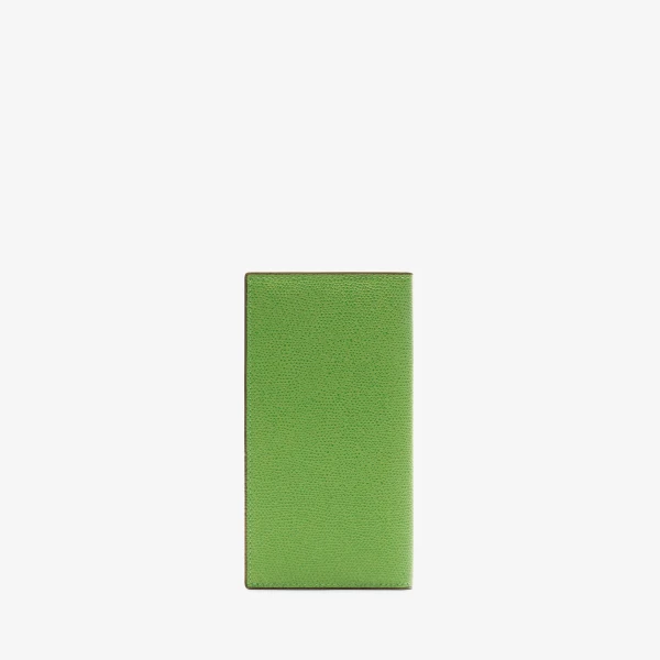 Valextra Vertical Wallet 12CC in Grass Green | Cases | Coveti