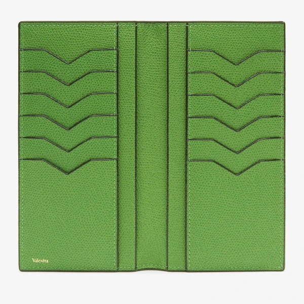 Valextra Vertical Wallet 12CC in Grass Green | Cases | Coveti