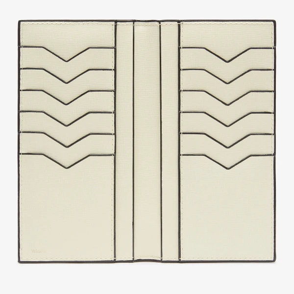 Valextra Vertical Wallet 12CC in Pergamena White, Pave | Cases | Coveti