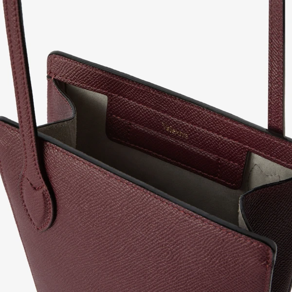 Valextra Vivi Crossbody Phone Bag in Claret Red | Shoulder & Crossbody Bags | Coveti