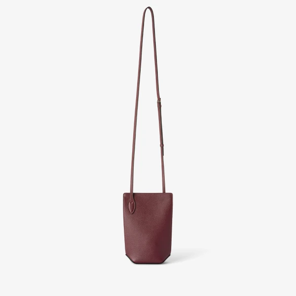 Valextra Vivi Crossbody Phone Bag in Claret Red | Shoulder & Crossbody Bags | Coveti