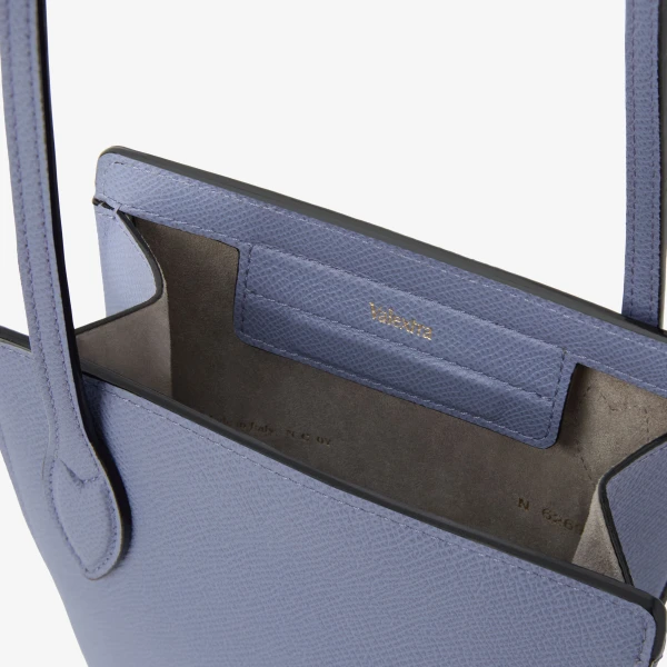Valextra Vivi Crossbody Phone Bag in Hydrangea Blue | Shoulder & Crossbody Bags | Coveti