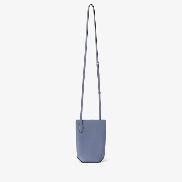 Valextra Vivi Crossbody Phone Bag in Hydrangea Blue | Shoulder & Crossbody Bags | Coveti