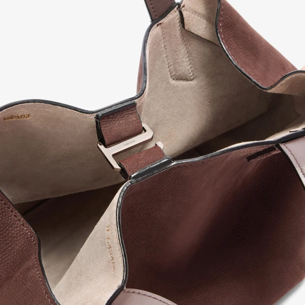 Valextra Vivi Gio Senso Two Handles Bag in Chocolate Brown | Totes & Top-Handle Bags | Coveti