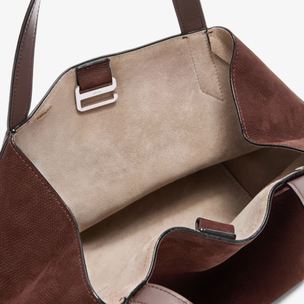 Valextra Vivi Gio Senso Two Handles Bag in Chocolate Brown | Totes & Top-Handle Bags | Coveti