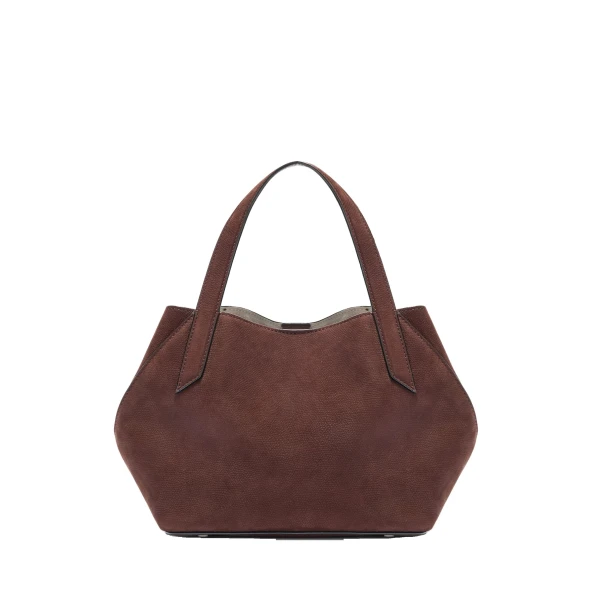 Valextra Vivi Gio Senso Two Handles Bag in Chocolate Brown | Totes & Top-Handle Bags | Coveti