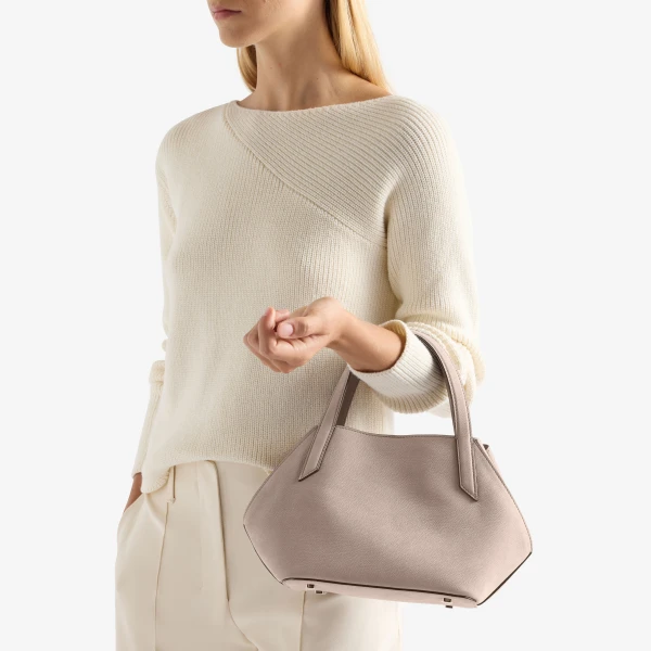Valextra Vivi Gio Senso Two Handles Bag in Nude Pink | Totes & Top-Handle Bags | Coveti