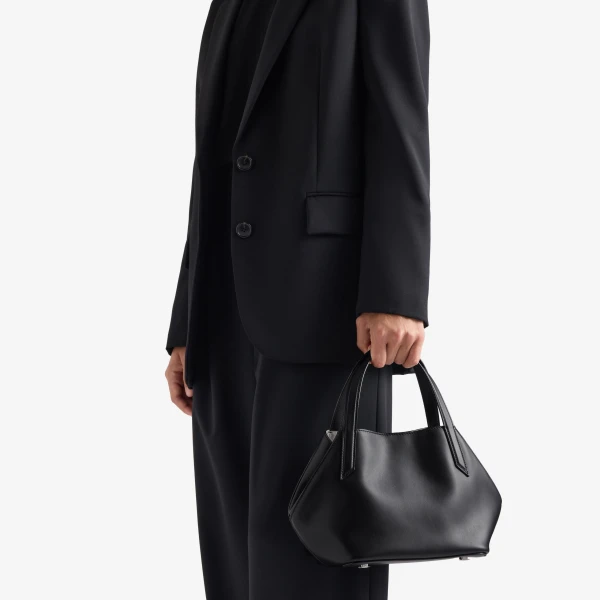 Valextra Vivi Gio Sublime Two Handles Bag in Black | Totes & Top-Handle Bags | Coveti