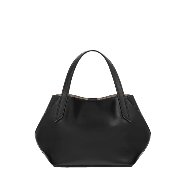 Valextra Vivi Gio Sublime Two Handles Bag in Black | Totes & Top-Handle Bags | Coveti