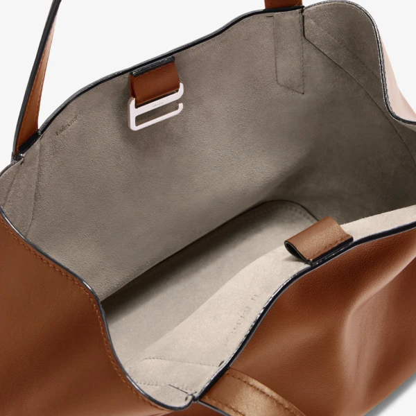 Valextra Vivi Gio Sublime Two Handles Bag in Chocolate Brown | Totes & Top-Handle Bags | Coveti