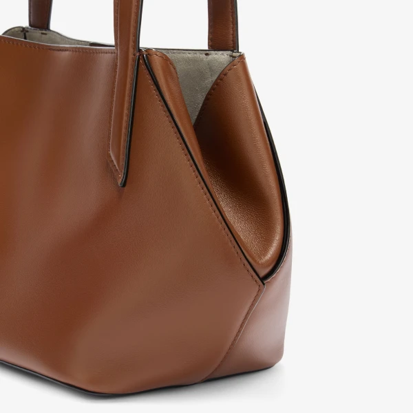 Valextra Vivi Gio Sublime Two Handles Bag in Chocolate Brown | Totes & Top-Handle Bags | Coveti