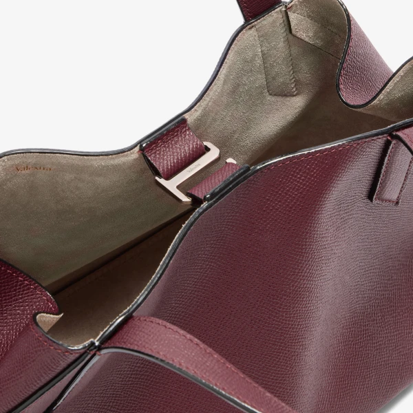 Valextra Vivi Gio Two Handles Bag in Claret Red | Totes & Top-Handle Bags | Coveti