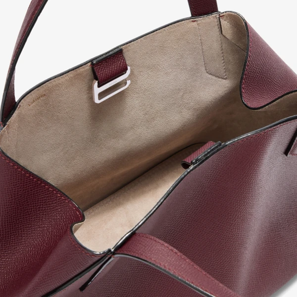 Valextra Vivi Gio Two Handles Bag in Claret Red | Totes & Top-Handle Bags | Coveti
