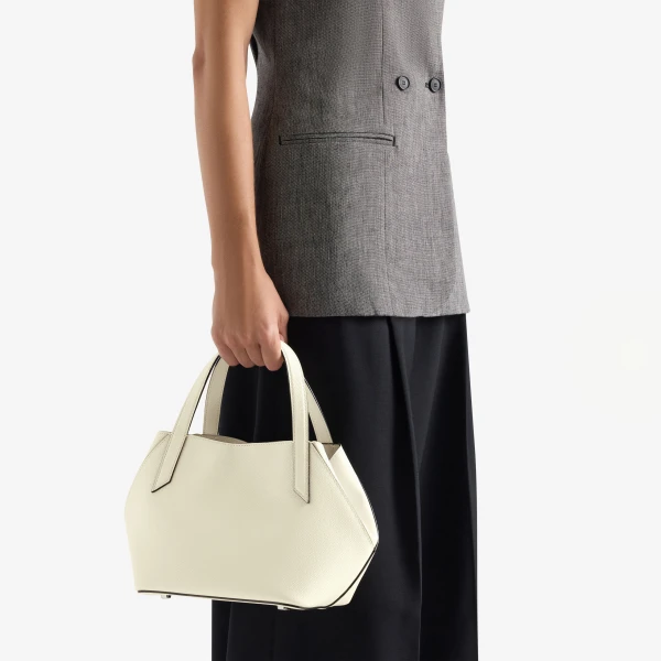 Valextra Vivi Gio Two Handles Bag in Pergamena White | Totes & Top-Handle Bags | Coveti