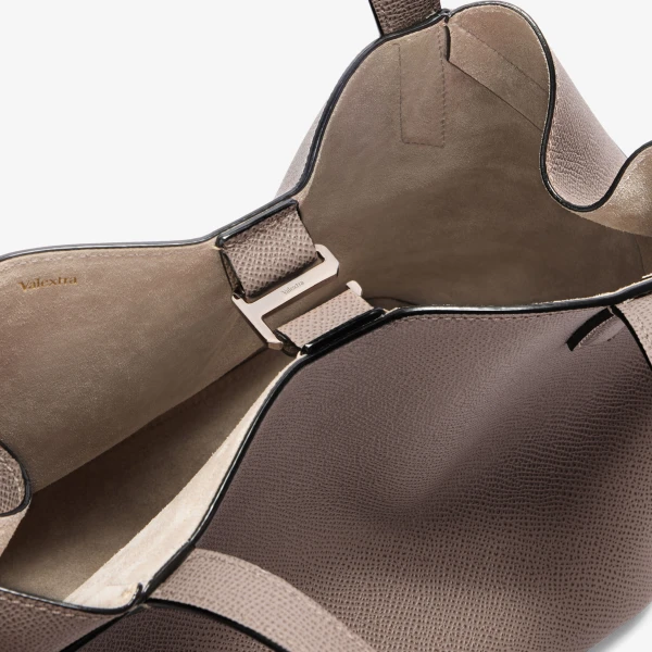 Valextra Vivi Gio Two Handles Bag in Sahara Brown | Totes & Top-Handle Bags | Coveti