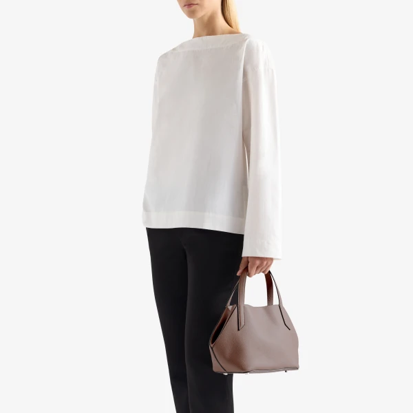 Valextra Vivi Gio Two Handles Bag in Sahara Brown | Totes & Top-Handle Bags | Coveti