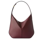 Valextra Vivi Hobo Medium Bag in Claret Red | Shoulder & Crossbody Bags | Coveti