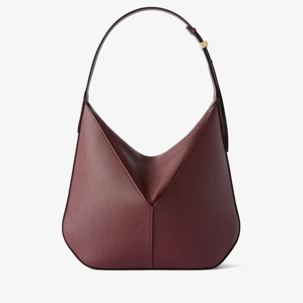 Valextra Vivi Hobo Medium Bag in Claret Red | Shoulder & Crossbody Bags | Coveti