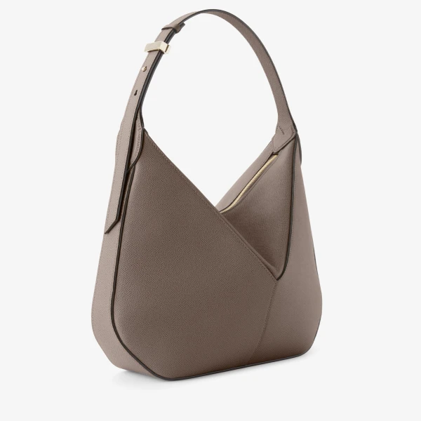 Valextra Vivi Hobo Medium Bag in Sahara Brown | Shoulder & Crossbody Bags | Coveti
