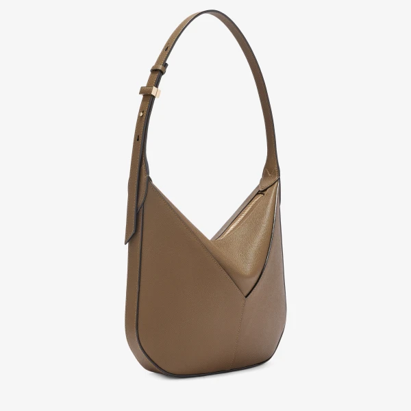 Valextra Vivi Hobo Mini Bag in Khaki | Mini Bags | Coveti