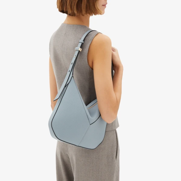 Valextra Vivi Hobo Mini Bag in Niagara Blue | Mini Bags | Coveti