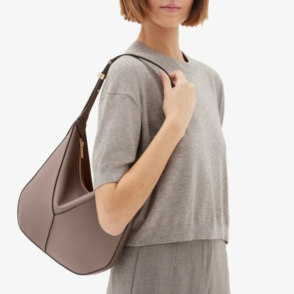 Valextra Vivi Hobo Mini Bag in Sahara Brown | Mini Bags | Coveti
