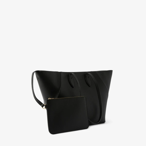 Valextra Vivi Shopping Medium Bag in Black | Totes & Top-Handle Bags | Coveti
