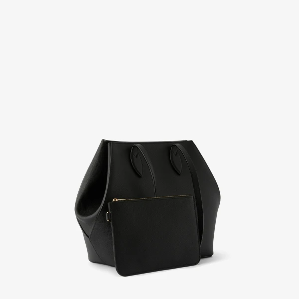 Valextra Vivi Shopping Medium Bag in Black | Totes & Top-Handle Bags | Coveti