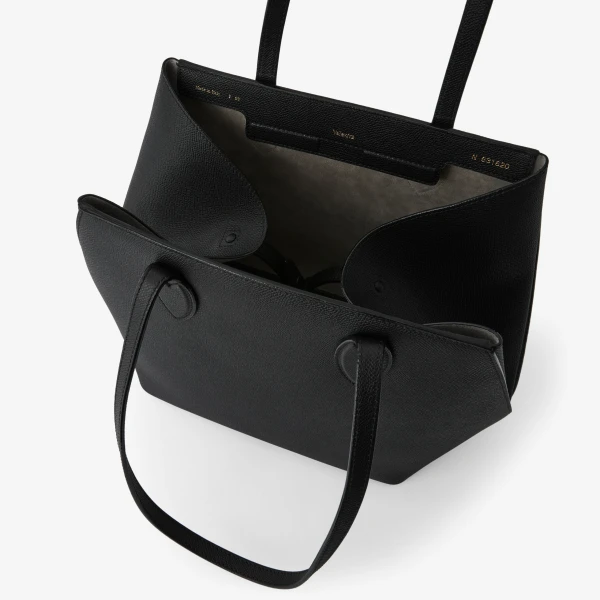 Valextra Vivi Shopping Medium Bag in Black | Totes & Top-Handle Bags | Coveti