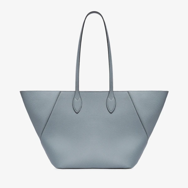 Valextra Vivi Shopping Medium Bag in Niagara Blue | Totes & Top-Handle Bags | Coveti