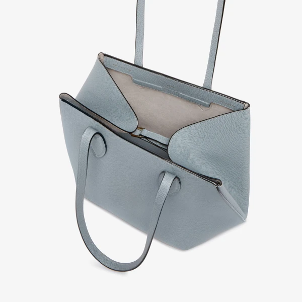 Valextra Vivi Shopping Medium Bag in Niagara Blue | Totes & Top-Handle Bags | Coveti