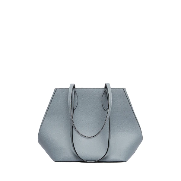Valextra Vivi Shopping Medium Bag in Niagara Blue | Totes & Top-Handle Bags | Coveti