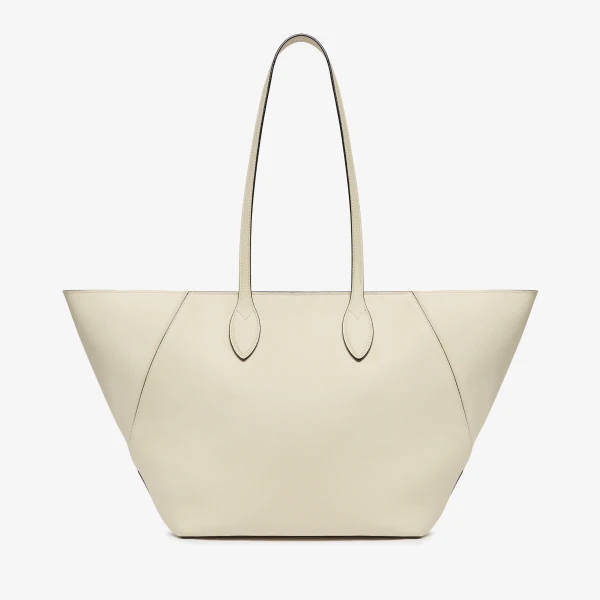 Valextra Vivi Shopping Medium Bag in Pergamena White | Totes & Top-Handle Bags | Coveti