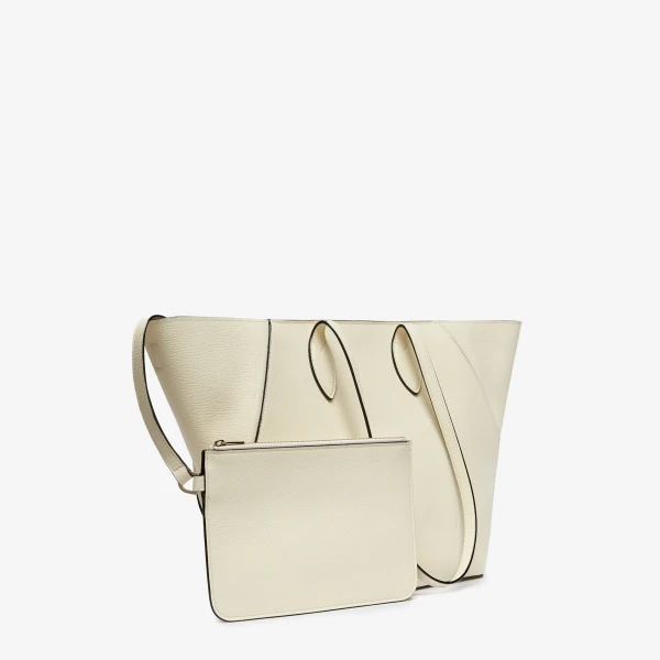 Valextra Vivi Shopping Medium Bag in Pergamena White | Totes & Top-Handle Bags | Coveti