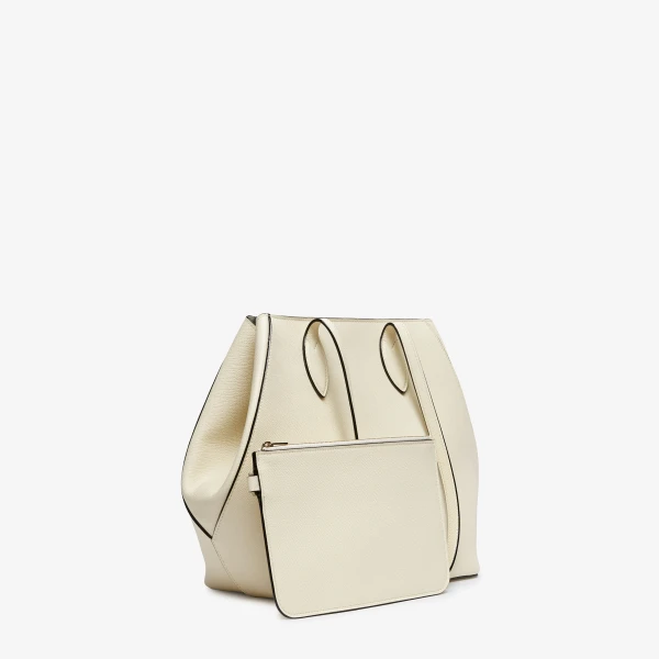 Valextra Vivi Shopping Medium Bag in Pergamena White | Totes & Top-Handle Bags | Coveti