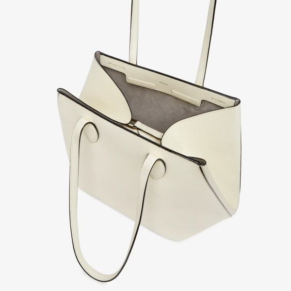Valextra Vivi Shopping Medium Bag in Pergamena White | Totes & Top-Handle Bags | Coveti