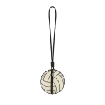 Valextra Volleyball Charm in Pergamena White and Black | Bag charms | Coveti