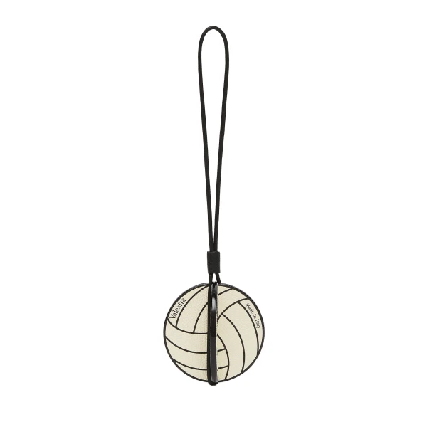 Volleyball Charm in Pergamena White and Black