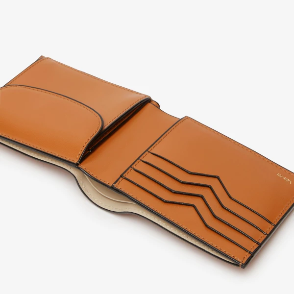 Valextra Wallet 4CC Palmellato with Coin Holder in Havana Brown | Cases | Coveti