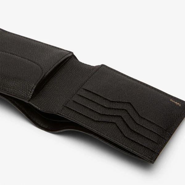 Valextra Wallet 4CC with Coin Holder in Black | Cases | Coveti