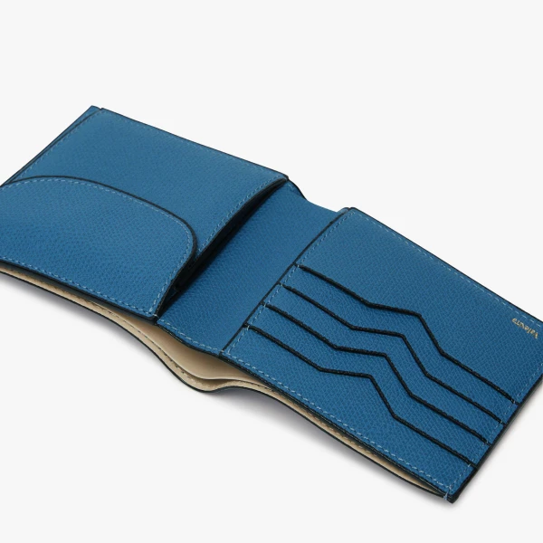 Valextra Wallet 4CC with Coin Holder in Cobalt Blue | Wallets & Purses | Coveti